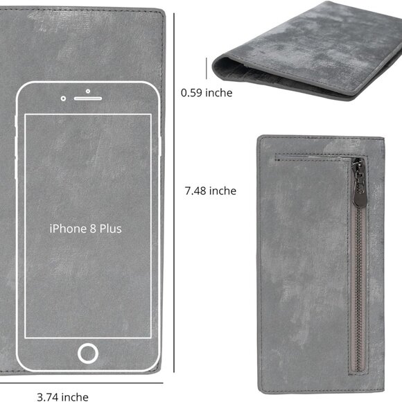 Ultra Slim Leather RFID Blocking Wallet for Women Bifold Clutch Compact - Picture 4 of 5